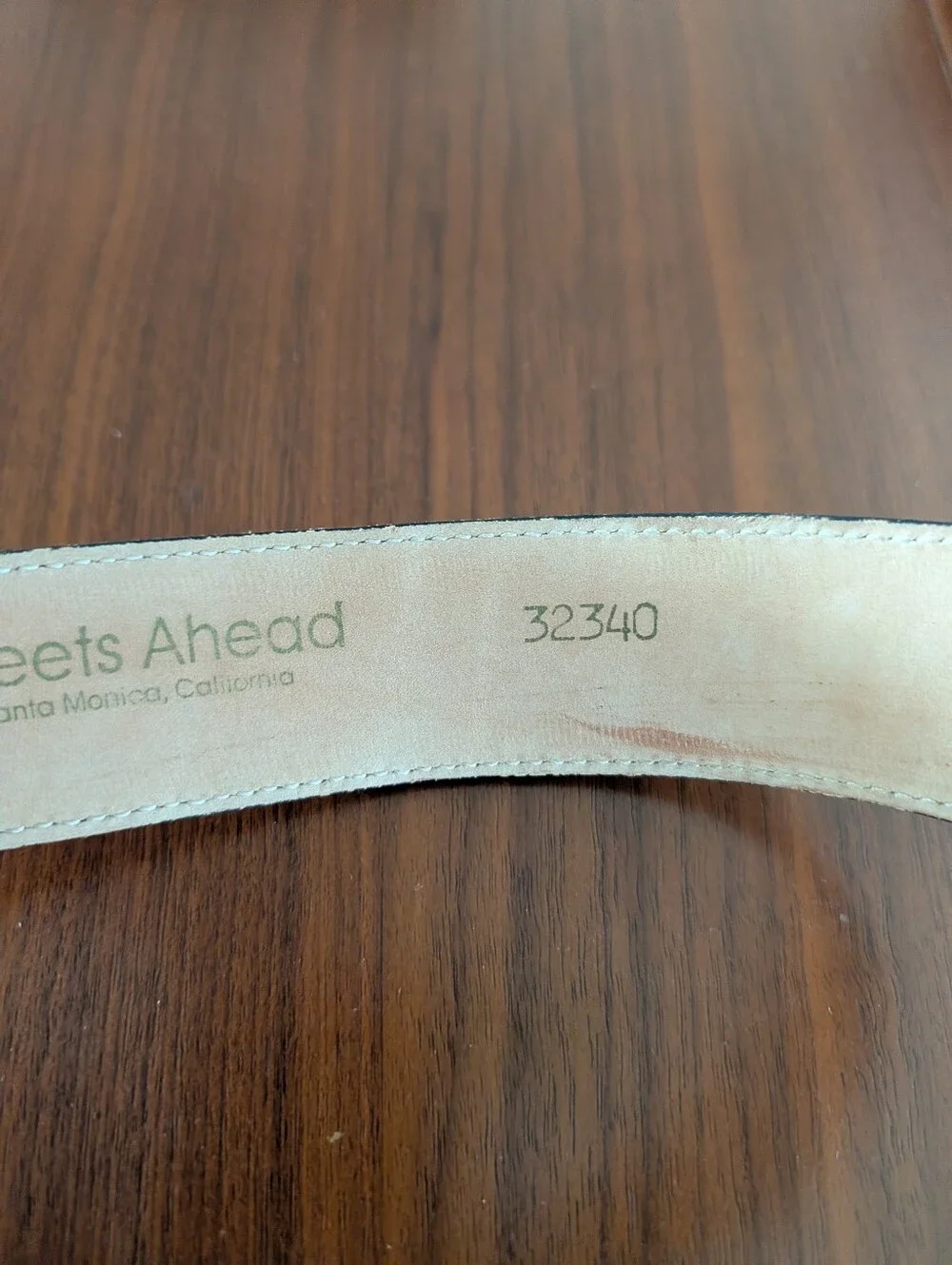 Vintage Streets Ahead Brown Leather Brass Belt Size Small 32340 Santa Monica CA
